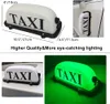 タクシーサインUSB充電式バッテリー屋根、磁気防水タクシータクシー屋根の上部照明サイン、白い殻付きの緑色の光