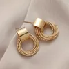 Stud Earrings WeSparking EMO Gold Plated Hollow Wreath Geometric Wound For Women 2024 Year Trend