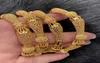 4 pezzi/lotto indiano s arabia 24k oro in oro banghracele braccialetti Dubai per donne africano gioielli etiopi dono della sposa etiope 2107131033394