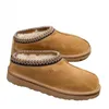 Tasman Boots Tazz Maxi Pantoffeln Kastanienfellrutschen Schaffell Shearling Klassische Ultra Mini-Plattform Boot Winter Mules Männer Männer Slip-on-Wildleder Oberwolle Herbst