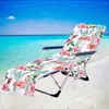 Chair Covers Flamingo Print Beach Cover Summer Travel Sun Lounger Towel Microfiber Deck With Storage Pocket