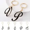 Keychains Lanyards Fashion A-Z Circular Letters Keychain Creative 26 Initials Keyring Women Men Bag Pendant Car Key Holder Accessorie Souvenir Gift