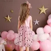 Girl's jurken Vikita Girl Girl Summer Mouwess Dress jurk Kids vlinder lovertjes Appliqued jurk kinderen roze schattige elegante prinsesfeest casual jurken t240415