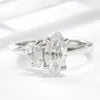 Кластерные кольца tfglbu full d vvs1 marquise/pear cut 1,5cttw moissanite s925 стерлинговой кольцо для женского предложения подарка