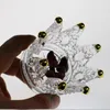 Casa de vidro da coroa de luxo leve Caixa de armazenamento de jóias criativas de colar de jóias pequenos ornamentos