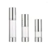 Depolama şişeleri 25pcs parlak gümüş boş vakum kozmetik ambalaj kabı havası yukarı losyon pompası sprey atomizer havasız şişe 15ml 30ml 50ml