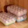 15 Grid Egg Storage Box Egg Box Tray with Lid Drawer Egg Carton PP Cases Refrigerator Cases Compartment Storage Egg Rack Support