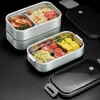 Bento Boxes 304 Lunch Steel Lunch Steel Lunch Box для взрослых детский школьный офис 1/2 слоя Microwabable Portable Rids Bento Food Storae Containers L49