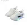 Sneakers Kid Tennis 2023 Spring and Autumn Children Led Sneakers Boys Boys Showing Shoes Kids Baby Baby Shoes With Light Up Luminous T240415