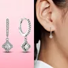 Hoop -Ohrringe 925 Silbertürkis und Feder für Frauen Mode -Ohrring -Schmuck Brincos