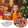 Retire os contêineres Silicone Baking Pan Christmas Tin Foil Box Felas de alumínio para forno antiaderente