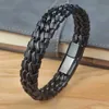 Andere armbanden Echte lederen kettingarmband voor mannen Magnetische roestvrijstalen gesp in vergulde goud Exclusieve sieraden Gift Groothandel Dropingl240415