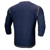 Autumn and Winter Fitness Men's Long Sleeved T-shirt Men's Breathable Henley Shirt Sports Fitness Top