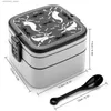 Bento Boxes Host Do Сэмплекс Двойной слой Bento Box Lunch Box Salad Food Bento Box Tim Burton nihtmare перед Рождеством Хэллоуином Zero L49