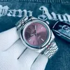 Relógios de pulso de luxo masculino automático relógio mecânico safira cinza azul vermelho aço inoxidável