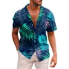 Camicie da uomo a bottone hawaiani stampato a manica corta moda casual camicia da spiaggia estiva per uomini