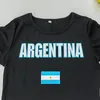 Kvinnors T-skjortor Y2K Summer 2024 Street Letter Argentina Tshirt Kvinnor Crop Top Casual Sport Tee Clothes Sweat Sover Soft T-shirt Kvinna
