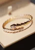 أعلى مصمم العلامة التجارية الجديدة 2022 Pure 925 Sterling Silver Jewelry Cuff Women Rose Gold Diamond Cuff Bangelet Bangle جميلة الفاخرة الفاخرة 7762015