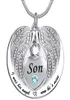 Unisex Angel Wing Birthstone Memorial Keepsake Ashes urn hanger ketting 039i was nu zijn hoek nu HE039S Mine039 9683360