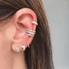 Clip-On-Schraubback Rücken Ohrringe zeitloses Wunder glänzend Zirkonia Geo Clip Frauen Schmuck Statement Punk Nonbohrtes Ins Top Trendy Fash Otodt