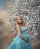 Feestjurken extra ruches zwangerschapskleding gewaad de mariee prom schep halslijn lange poshoot jurk
