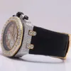 Premium luksus dostosuj złotą czarną lodową lodową mrożoną vvs moissanite Diamond Watch Hip Hop Mechanical Watch z certyfikatem GRA