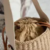 Liten Woody Basket Summer Totes Crossbody Bag Designer Bag Handle Tote Bag Designer Attityd Drawstring Lång läderrem