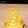 Decorative Figurines Chinese Zinc Alloy Guanyin Statue Car Decoration Study Bogu Frame Feng Shui Ornaments Buddha Hall Accessories Home