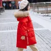 Giyim setleri kızlar sıcak ceket kış parkas dış giyim genç kıyafeti çocuklar çocuk kürk kapüşonlu ceket için