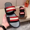 Bally Sandal Tasarımcı Mens Slayt Lüks Erkek Terlik Kırmızı Beyaz Siyah Deri Naylon Sandal Trainer Sneakers