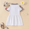 Girl's Summer Princess Dresses Toddlers Plaid Cotton Dress Cute Little Girls Fashion Short Sleeve Dress Baby Clothes BH245