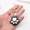 Keychains Lanyards Kawaii Cat Claw Keychain Cartoon Animal Paw Pendant Keyring for Women Purse Backpack Charm Car Accessories Party Jewelry Gift