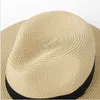 Tamanho grande XL61-64cm Chapéus do Panamá Homens Mulheres Praia Chapéu de palha largo de palha Lady Summer Sun Hats Plus Size Fedora Hat 55-57cm 58-60cm 240412