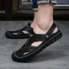 Casual Shoes Summer Soft Sandals Men's Leather Italian Classic Roman bekväm utomhusstrandsneakers 38-48