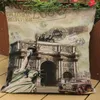 Kudde Paris Al Arch Street Landmarks Style Bilstol Cover Vintage Cities Mönster SOFA Dekorativa Case CoJines