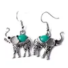 Earrings Necklace Retro Tibetan Sier Turquoise Elephant Pendant Drop Bracelet Jewelry Sets Delivery Dhpev