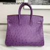 Women Designer Bag Genuine Leather 7A Handswen Handbag DesignerH Family Brand Brand handbag purple handJPKO