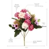 Decoratieve bloemen Pieter nep Luxe boeket Bruiloft Decoratie Huistafel Decor Pink Blue Red Artificial Accessories