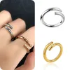 Band Rings Designer Nail Ring Luxury Car Jewelry Midi Love For Women Titanium Steel Alloy Fashion Classic Gold Sier Rose Color Size Dr Dhwdb