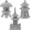 Garden Decorations 3 PCS Micro Landscape Stone Lantern Dekorera utomhusornament Miniatyr