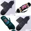 Outdoor -Taschen Skateboard -Rucksack Praktische schwarze Chiffon -Shoder -Tasche Verstellbares Gurt -Netzbeutel Longboard Trage Drop Lieferung Sport O dhwti