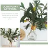 Fleurs décoratives 4 PCS Décor de maison Fausse verdure olive tiges artificielles arbre accessoire de branches en plastique