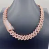 Großhandelspreis Rechteck Sperre VVS Moissanit Diamond Cuban Link Chain ECED Out Chocker Männer