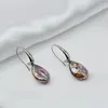 Boucles d'oreilles en peluche pourpre pourpre naturel en eau douce pour les femmes en forme de chute de chute de chute de chute