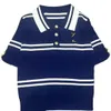 Knits Femmes But Bown Collar Color Bloc Stripe Logo broderie Polo Designer Shirts SML