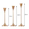 Bandlers 3pc Holder Copper Metal Placing Bandlestick European Western Wedding Decoration Props Valentin's Day Gift Ornement