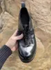 Dress Shoes Handmade Vintage Britse stijl Heren Haarden Echt lederen Derby Lace Up Round Toe Spring Office Men Black