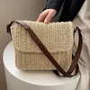 Worek kobiety splatają słomkę nadmorską crossbody vintage tkackie messenger Regulowany pasek ręcznie robiony elegancki hobo