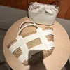 Последнее лето The Maxi Santorini Tote Bag Bag Luxury Designer Weave Strail Beach Bag Подличная кожаная сумочка мода Женская Пешевая сумка высокое качество 10а