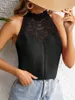 Kvinnors blusar Elegant ärmlös skjorta 2024 Summer Fashion Hollow Lace Style Tank Top for Women Tops Bloues Camisas de Mulher Axr297